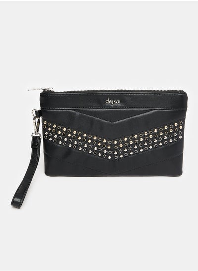 Buy Decorative Prominent Metal Zipper Closure Clutch Bag in Egypt