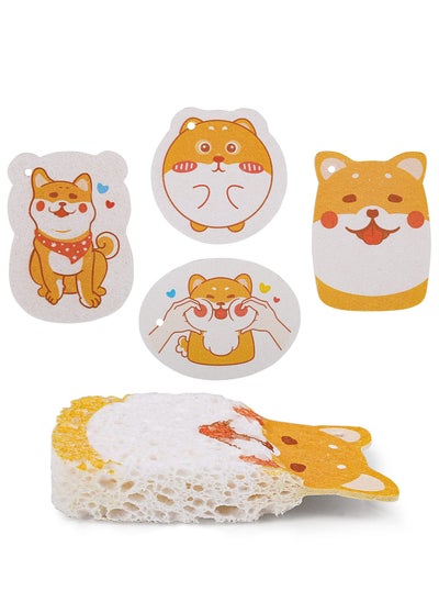 Buy 8 Pieces Cute Compressed Kitchen Sponges, Non-Scratch Cellulose Cleaning Sponges, Reusable Washing Dish Sponge, Powerful Cleaning, Degradable Pop up Sponges for Dish Glass Floors Cleaning in Saudi Arabia