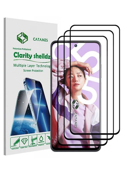 اشتري 3 Pack For Realme C55 Tempered Glass Screen Protector Full Glue Back في الامارات