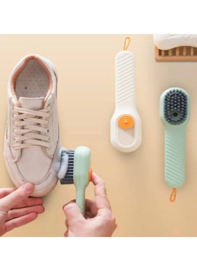 Buy Soft Bristle Household Cleaning Brush, Multi-Functional Shoe Brush, Household Cleaning Brush with Soft Bristle and Soap Dispenser for Shoes and Clothes (1 Piece) in Egypt