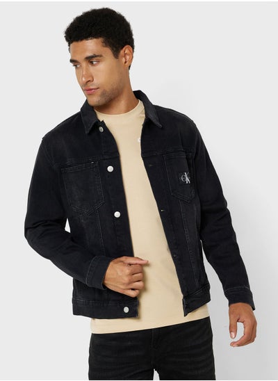 Buy Mid Wash Logo Denim Jacket in UAE