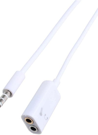 Buy Keendex 1923 3.5 mm audio Spliter Male to Female Cable, 10 Centimeter - White in Egypt