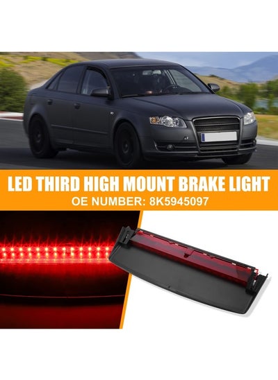 اشتري Tail High Mount Brake Stop Light 8K5945097 Third Brake Light Rear Cab Roof Center Brake Stop Light for Audi A4 S4 ABS Black Red Housing في الامارات