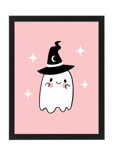 Buy Halloween Cute Ghost and Witch Hat Framed Poster 30x40cm - Spooky Halloween Wall Art Decor for Kids' Rooms, Home, Nursery, or Party - Trick or Treat Halloween Decoration Gift in UAE