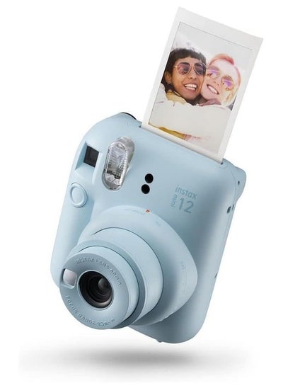 اشتري instax mini 12 instant film camera, auto exposure with Built-in selfie lens, Pastel Blue في الامارات