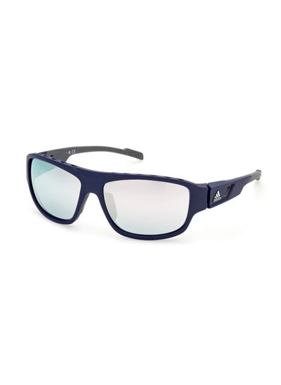 Buy Men's Mirrored Navigator Shape Plastic Sunglasses SP004592C61 - Lens Size: 61 Mm - Blue in UAE