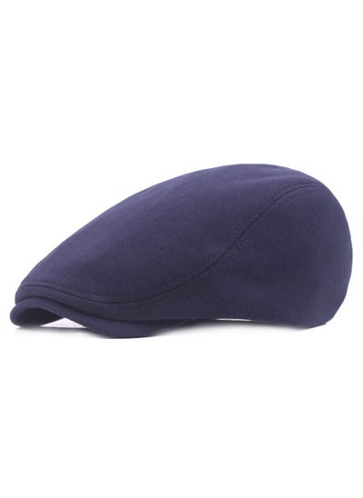 Buy Woolen Cap Beret Is Elastic After Art Restoration Navy Blue in UAE