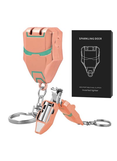 Buy Foldable Transformers Nail Clippers with Keyring, Portable Stainless Steel Nail Trimmer, Nail Art Trim Fingernail Styling Tools, Car Key Wallet Clip Backpack Decoration (Rose Gold) in Saudi Arabia