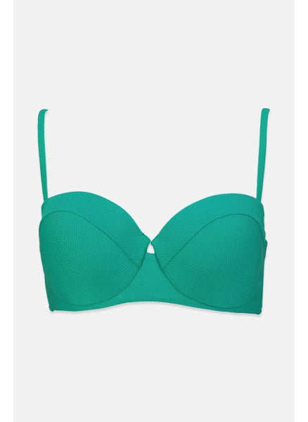 اشتري Women 1 Pc Padded Underwired Textured Bikini Top, Green في السعودية