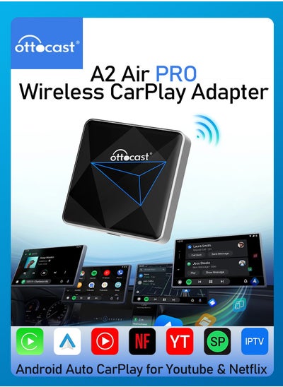 اشتري Ottocast A2Air PRO Android Auto Wireless Adapter Wired To Wireless Android Car Accessories USB for Kia VW Audi Ford في السعودية