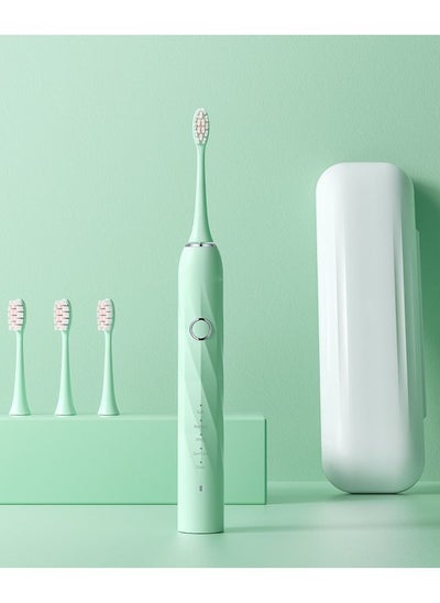 اشتري Electric Toothbrush Super Soft Waterproof Teeth Cleaning Artifact Battery Powered With 3 Different Heads في الامارات