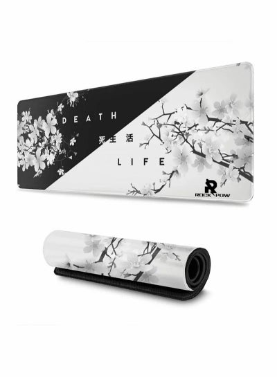 Buy Gaming Mouse Pad Black and White Cherry Blossom Extended Large Mat Desk Pad Stitched Edges Mousepad Long Non-Slip Rubber Base Mice Pad(800 * 300 * 3mm) in Saudi Arabia
