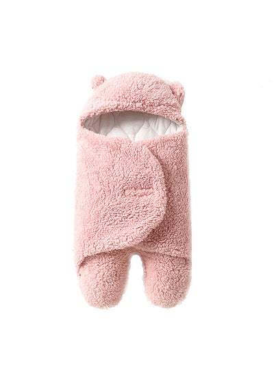 Buy Cute Baby Swaddle Blanket Newborn Swaddle Wrap Soft Plush Receiving Swaddling Wrap Baby Sleep Sack with Feet Baby Sleeping Bag for Winter, M Size for 0-3 Months Babies in UAE