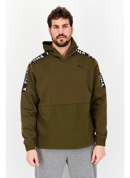 Buy Men Sportswear Fit Long Sleeve Training Sweatshirt, Deep Olive in UAE