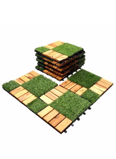 Buy 9 Piece Wood Floor Tile Set in Saudi Arabia