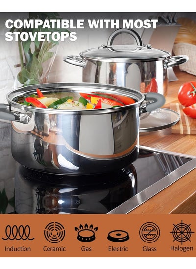 Buy Stainless Steel Cookware Set Silver 12-Piece 2410 in UAE