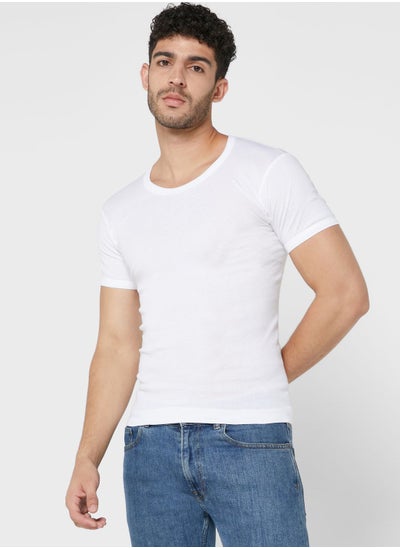 Buy Rib T-Shirt with Antibacterial Finish in UAE