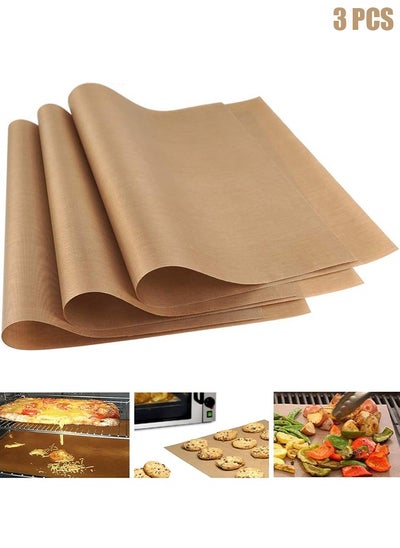 اشتري Oven Grill Mat Teflon Sheet 3 Pack for Heat Press Transfer Non-Stick Paper Reusable Heat Resistant Craft, High-temperature oven food-grade Baking Cloth Nonstick Oilcloth في الامارات