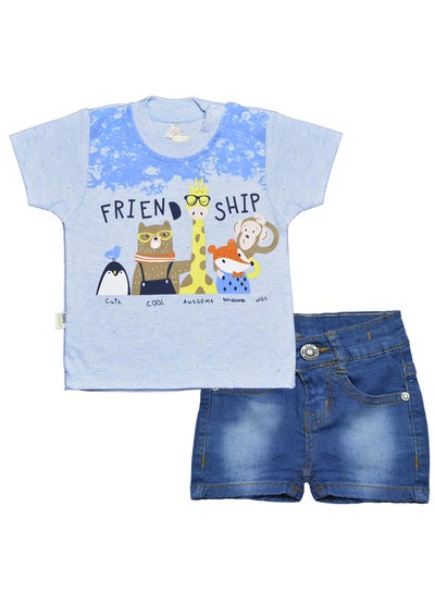 Buy Baby T-shirt with denim shorts set in Egypt