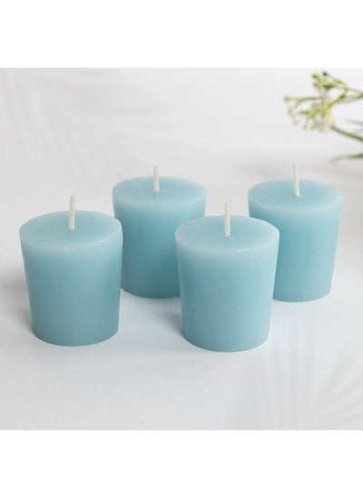 Buy Hue Midnight Summer Votive Candle, Light Blue - Set of 4 in UAE