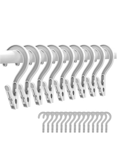 Buy 24pcs Laundry Hooks Plastic Clothes Boot Hangers Pins Super Strong Hanger Clips for Laundry Hooks Boot Hangers Plastic Clothes Pins Hanger Clips for Bathroom Travel Portable,White in Saudi Arabia