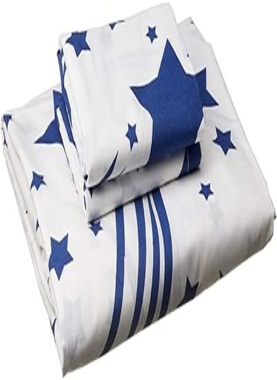 Buy Nice Home Star Patterned Bed Sheet Set 3 Pieces 160 x 200 cm - Multi Color in Egypt