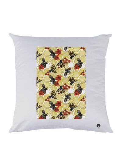 اشتري Florals Printed Throw Pillow Polyester White/Green/Black 30x30cm في مصر
