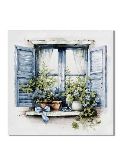 Buy Rabat Urban Window With Flowers Canvas Wall Art Charming Nature Inspired Artwork Wall Decoration Arts For Bedroom Living Room Home Office Garden Decor Adds Serenity And Elegance 80X80X3Cm in UAE