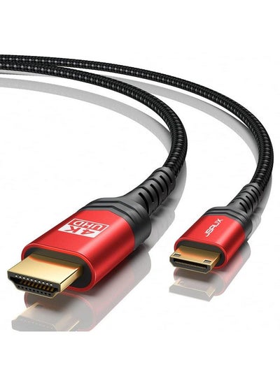 Buy Mini Hdmi To Hdmi Cable 6Ft [Aluminum Shell Braided] High Speed 4K 60Hz Hdmi 2.0 Cord Compatible With Camera Camcorder Tablet And Graphics Video Card Laptop Raspberry Pi Zero W Red… in UAE