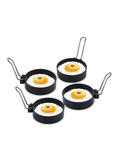Buy Tenckat 4 Pcs Round Poached Egg Ring, Stainless Steel Egg Rings Compact Egg Set for Frying, No-stick Cooking Rings for Fried Eggs, Frying Pan, Steaks in UAE