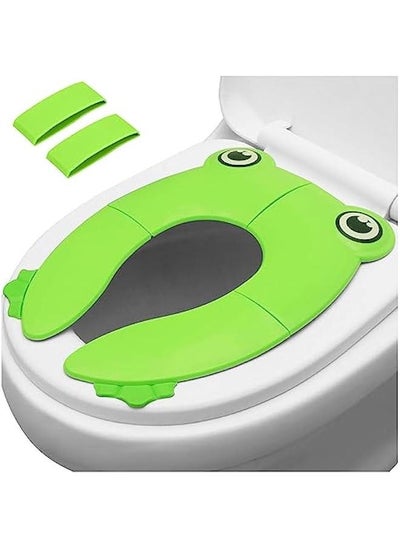 Buy Toilet Seat Cover | Folding Travel Toilet Seat for Children and Potty Training | Portable Silicone Toilet Seat for Toddlers, Boys & Girls with Non-Slip Silicone Pads | Recyclable Toilet Seat in Saudi Arabia