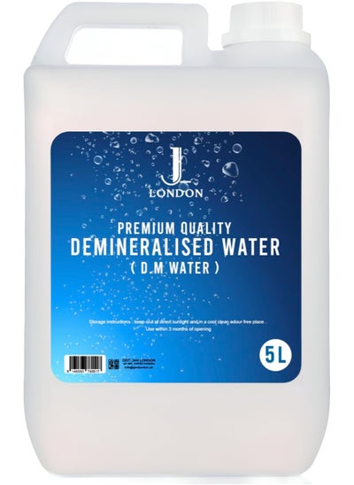 Buy Demineralized Water: Premium Quality Demineralised Solution for Cosmetics, Irons, Steam Cleaners, Car Batteries, Radiators, Cleaning, and Aquariums - 5 Litres in UAE