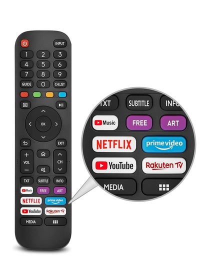 Buy Universal Replacement for TV, New Upgraded Infrared Remote Control EN2G30H/EN2A30,with Netflix, Prime Video, YouTube, Rakuten TV Buttons in UAE