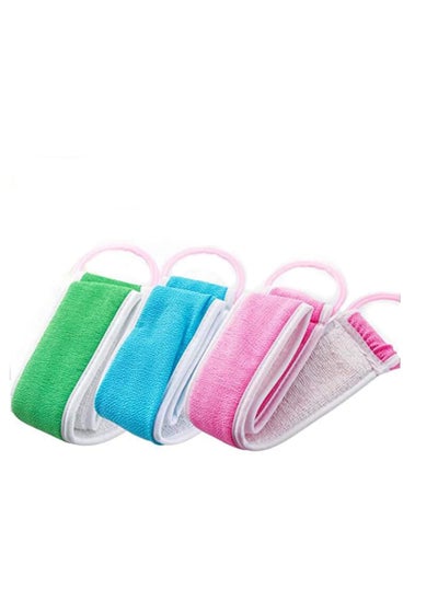 Buy KASTWAVE Back Scrubber, Loofah Exfoliating, For Shower Double Side Scrubbing Strap Body Bath Sponge 3pcs in UAE