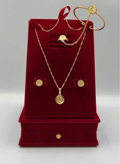 Buy 18 karat gold jewelry set consisting of 4 pieces in Saudi Arabia