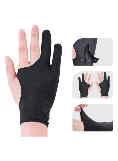 اشتري Artist Drawing Glove 3 Layer Palm Two Finger Smooth Elasticity Breathable for Stylus Pen في الامارات