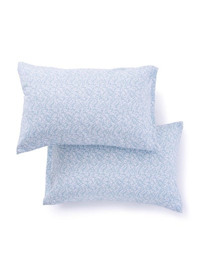 Buy Mere Floral 2-Piece Pillow Case Set 50X75Cm - Blue in UAE