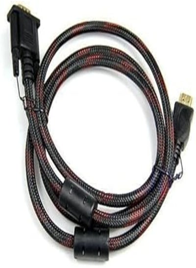 اشتري 1.8 Meter HDMI Male to VGA Male Adapter Cable Converter Lead For Laptop PC TV Out (Star) في مصر