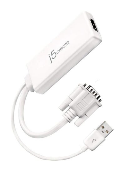 Buy j5create JDA214 VGA to HDMI™ Video Audio Adapter, White in UAE