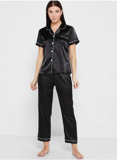 Buy Pyjama Set With Contrast Trims in Saudi Arabia