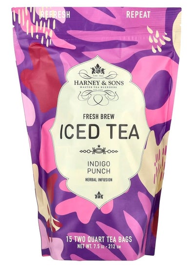 Buy Fresh Brew Iced Tea Indigo Punch Caffeine Free 15 Two Quart Tea Bags 7.5 oz (212 g) in UAE