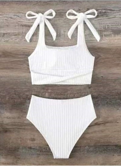 اشتري 2 Piece Beach Bow Swimsuit Bikini White في الامارات