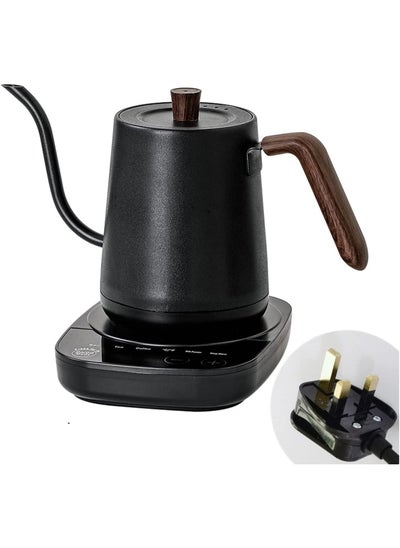 اشتري Gooseneck Electric Kettle Temperature Control 0.8L, 4 Modes Pour Over Coffee and Tea Kettle Wood Handle,1000W في الامارات