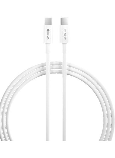 Buy DEVIA EC317 Smart Series PD Cable 100W Type-C To Type-C - 5A 1.5M - White in Egypt