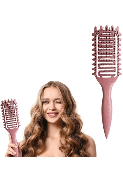 Buy 2024 Newest Vented Curly Hair Brush, Bounce Curl Define Styling Brush, Wet Dry Detangler Hair Brush, The Essential Tool For Shaping and Styling Your Curls, Achieve Perfectly Defined Curls (Pink) in Saudi Arabia