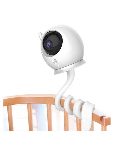 Buy Baby Monitor Mount Shelf, Flexible Camera Stand for Nursery Baby Monitor Crib Holder, Compatible with Most Universal Monitors Camera, Versatile Twist Mount Without Tools or Wall Damage (White) in UAE