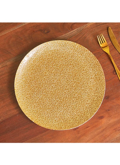 Buy Destan Round Glass Textured Charger Plate 33 x 33 cm in Saudi Arabia