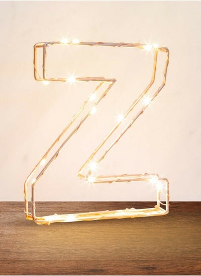 Buy Golden Letter Z Glowing with LED Lights 25cm in UAE