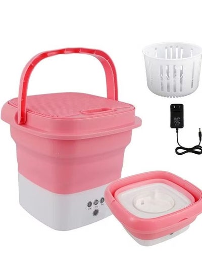 Buy Portable Washing Machine Mini Foldable Washing Machine with Spin Bucket for Baby Clothes, Underwear, Socks, Towels, Perfect for Travel, Apartment, Lightweight and Easy to Carry in UAE