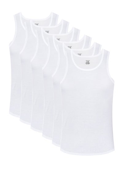 اشتري Fashion Academy Mens Inner Vest White pack of 6 في الامارات